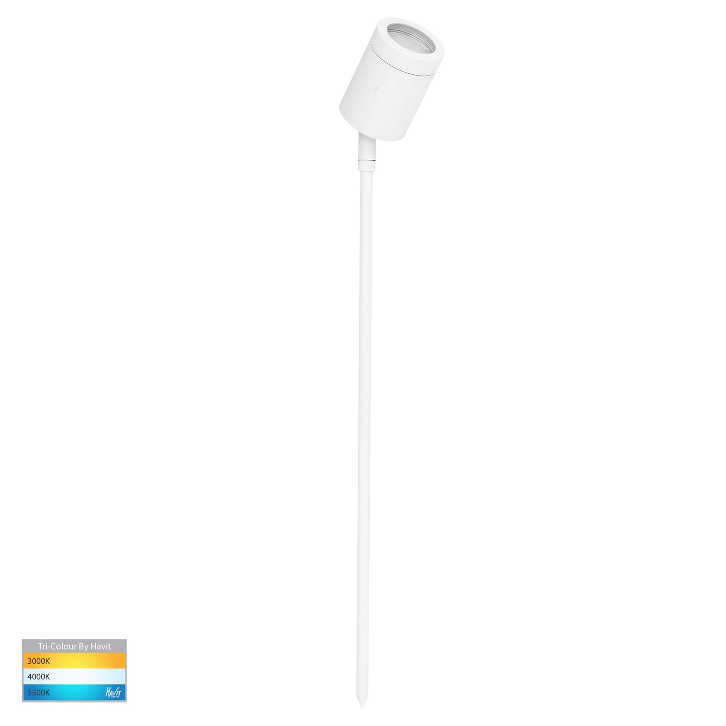Single Adjustable Spike Spotlight - 476mm Spike White