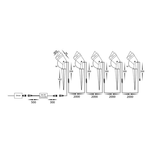 Single Adjustable Spike Spotlight RGBCW WIFI