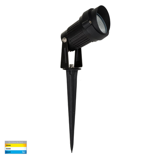 Single Adjustable Spike Spotlight - 285mm Spike Black 