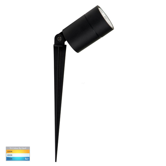 Single Adjustable Spike Spotlight - 260mm Spike Black
