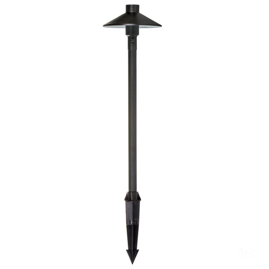Bollard Light with Spike - 225mm Spike Antique Brass