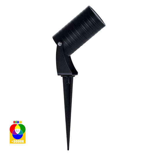 Garden Spike Or Surface Mounted Light Ip65 Black HV1462rgbw-Blk