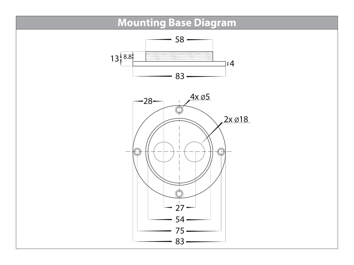 Black Bollard - 445mm