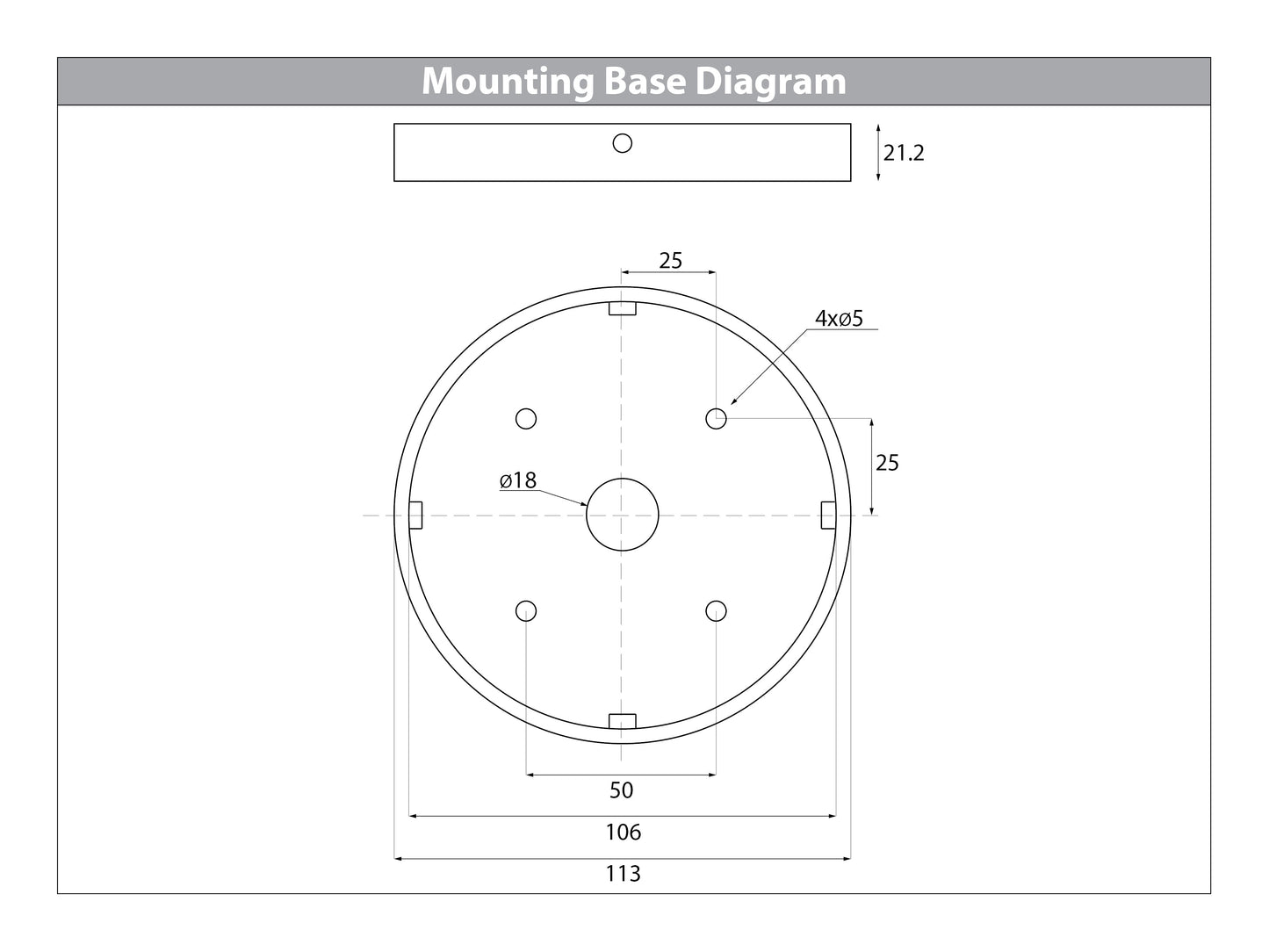 Black Round Bollard - 600mm
