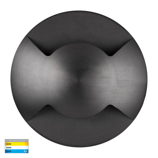 Double In-ground Path /Driveway Light Round - Graphite Coloured Face