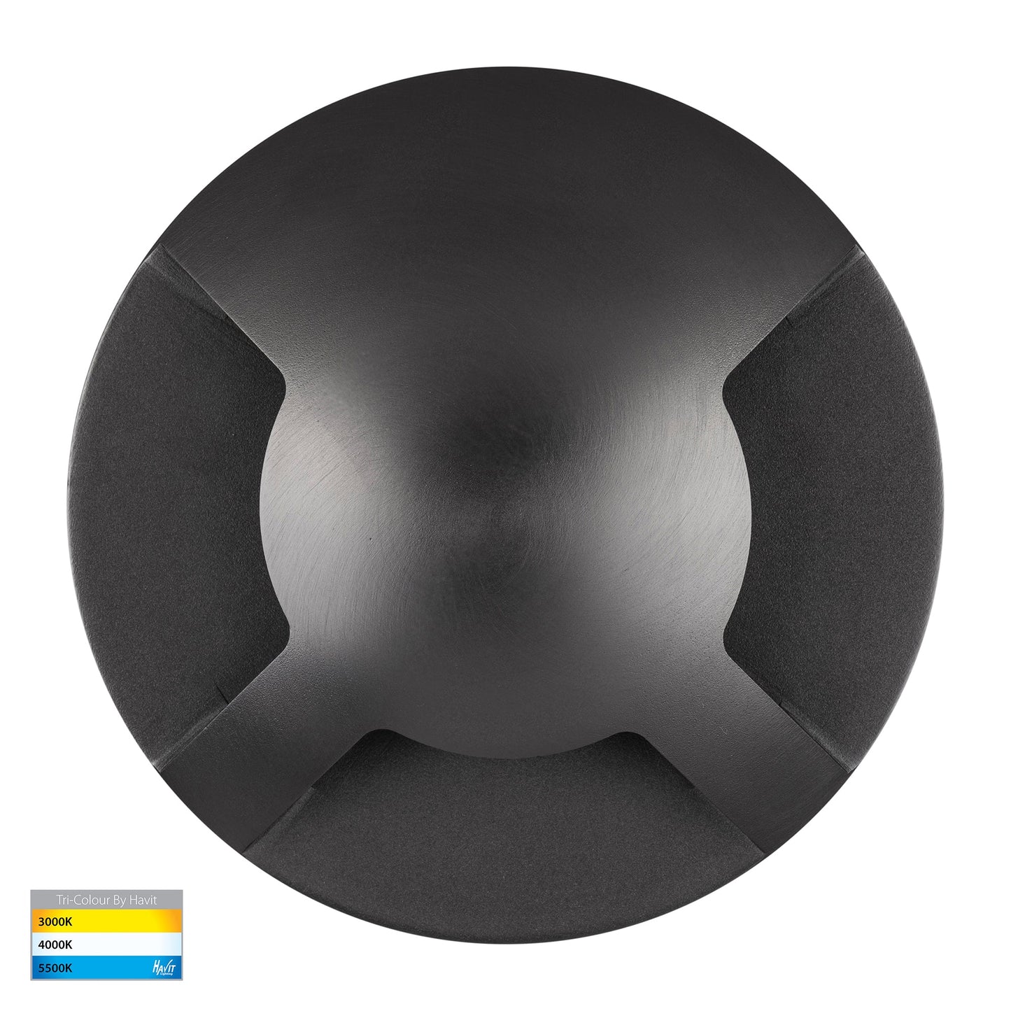 Triple In-ground Path/Driveway Light Round 316 Stainless Steel + Graphite Coloured Face