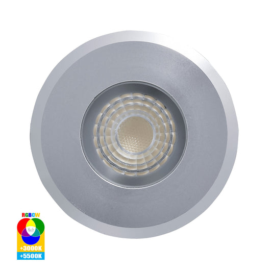 Mini Recessed Deck Light / In-ground Light Silver Aluminium - RGB