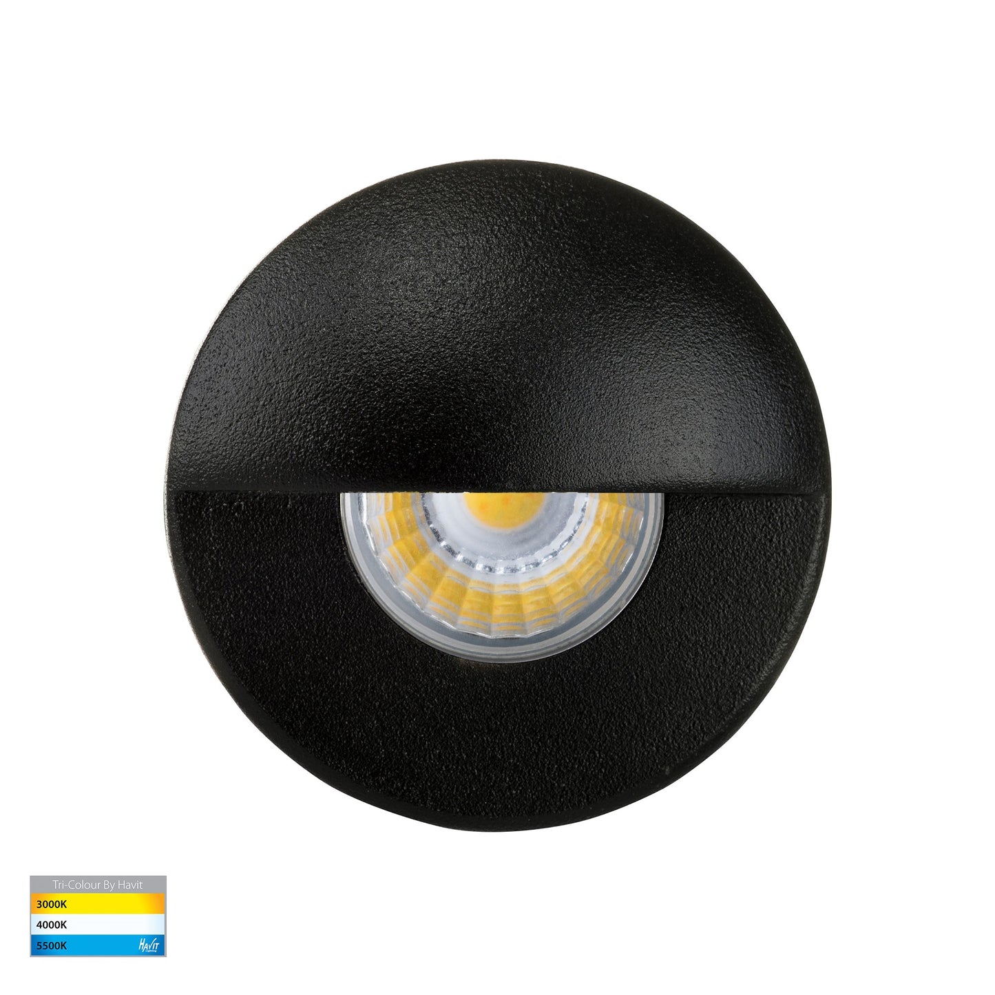 Mini Recessed Step Light with Eyelid Black