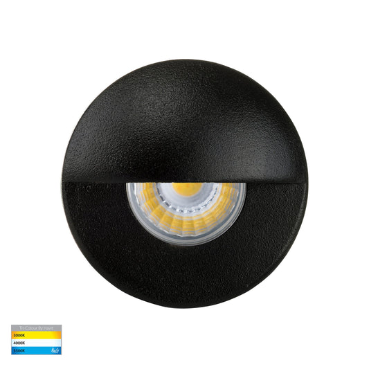 Mini Recessed Step Light with Eyelid Black