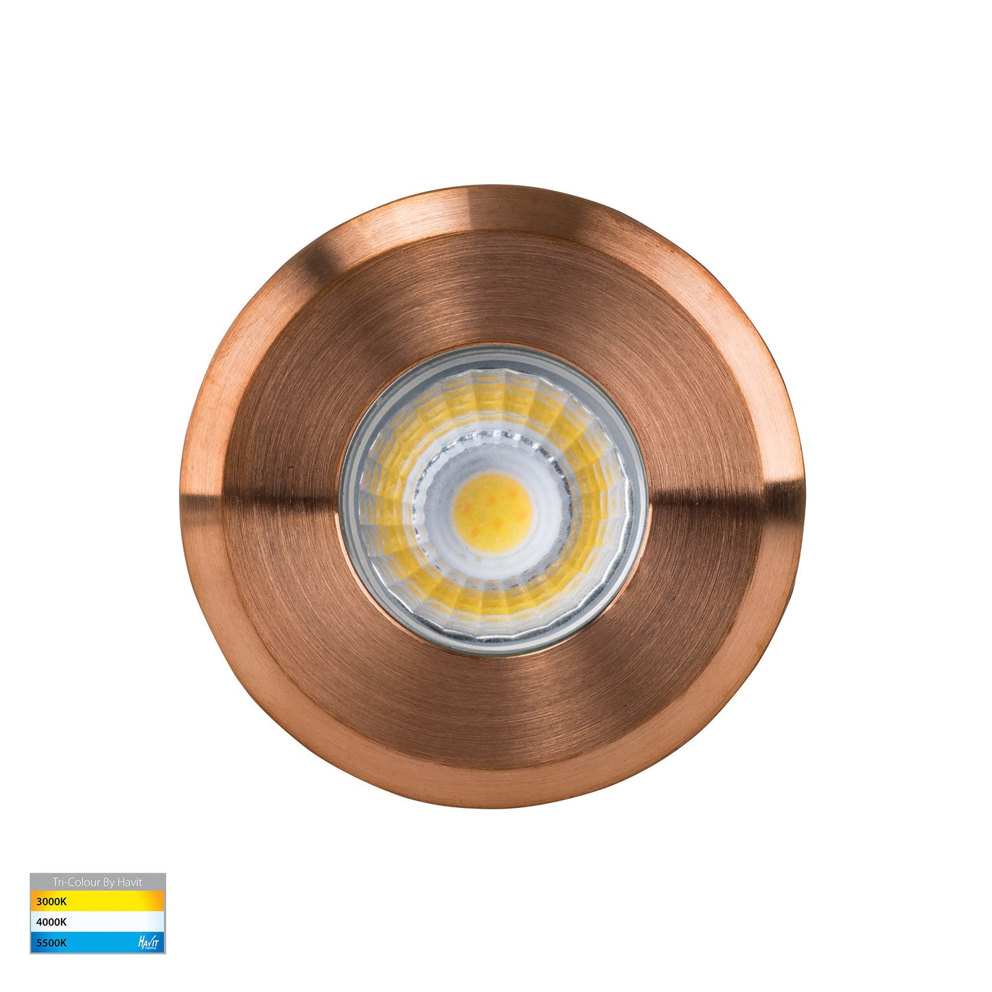 Mini Recessed In-ground/Step Light Copper Face