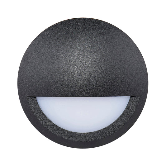 Surface Mounted Step Light With Eyelid Black