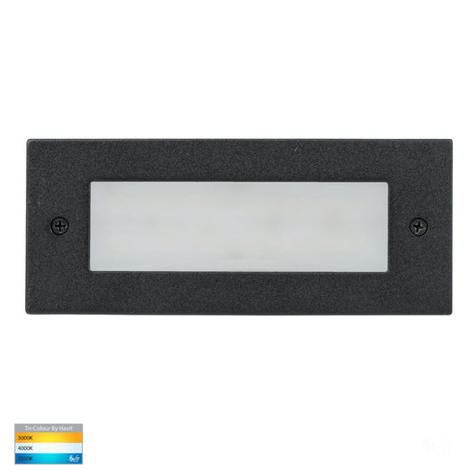 Recessed Brick Light With Plain Black Face  HV3007t-Blk-12v