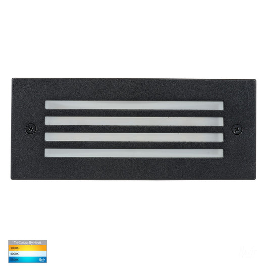 Recessed Brick Light With Black Grill Cover HV3008t-Blk-12v