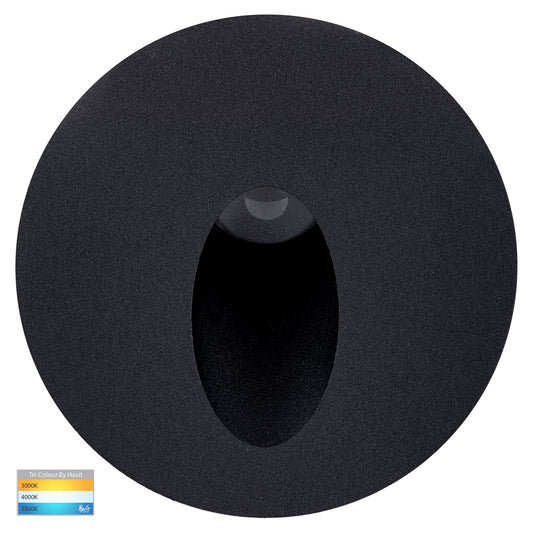 Recessed Round Step Light Aluminium Black