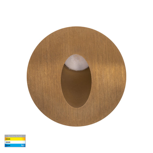 Mini Recessed Round Step Light Solid Brass