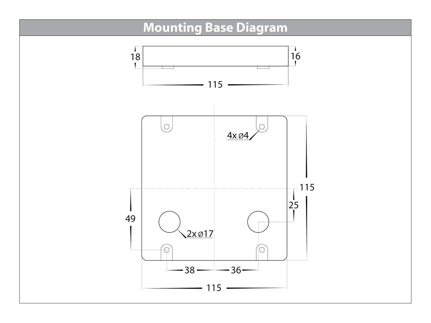 Square Black Surface Mounted Pc Step Light