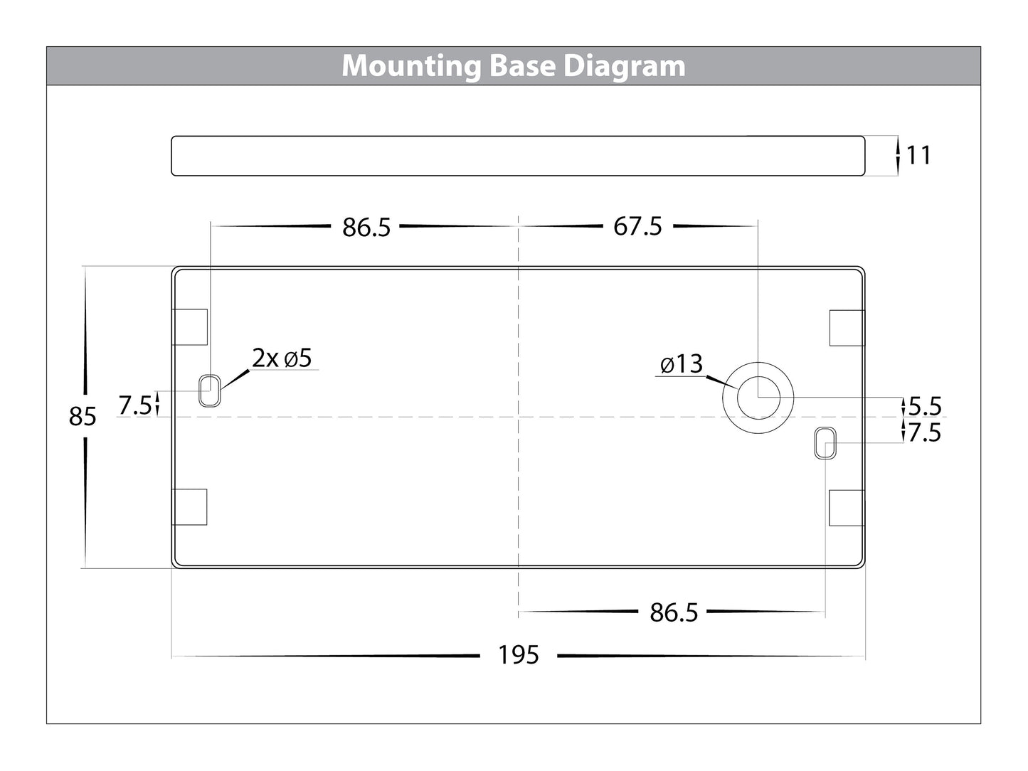 Rectangular Surface Mounted Step Light White