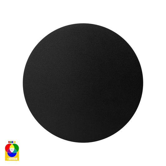 Black 200mm Surface Mounted Round Disc Wall Light
