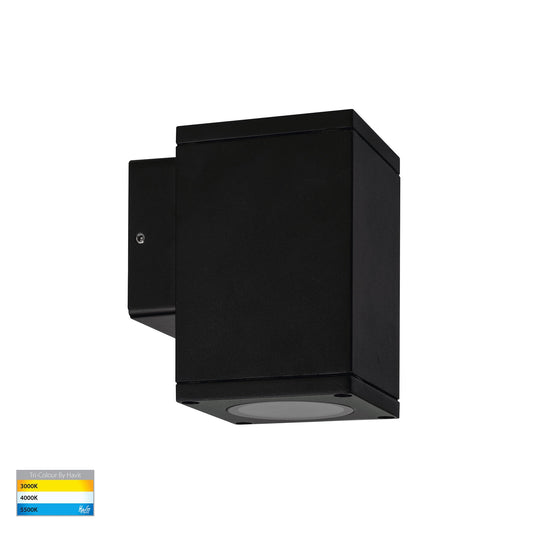 Square Surface Mounted Fixed Down Wall Light Poly Powder Coated Black