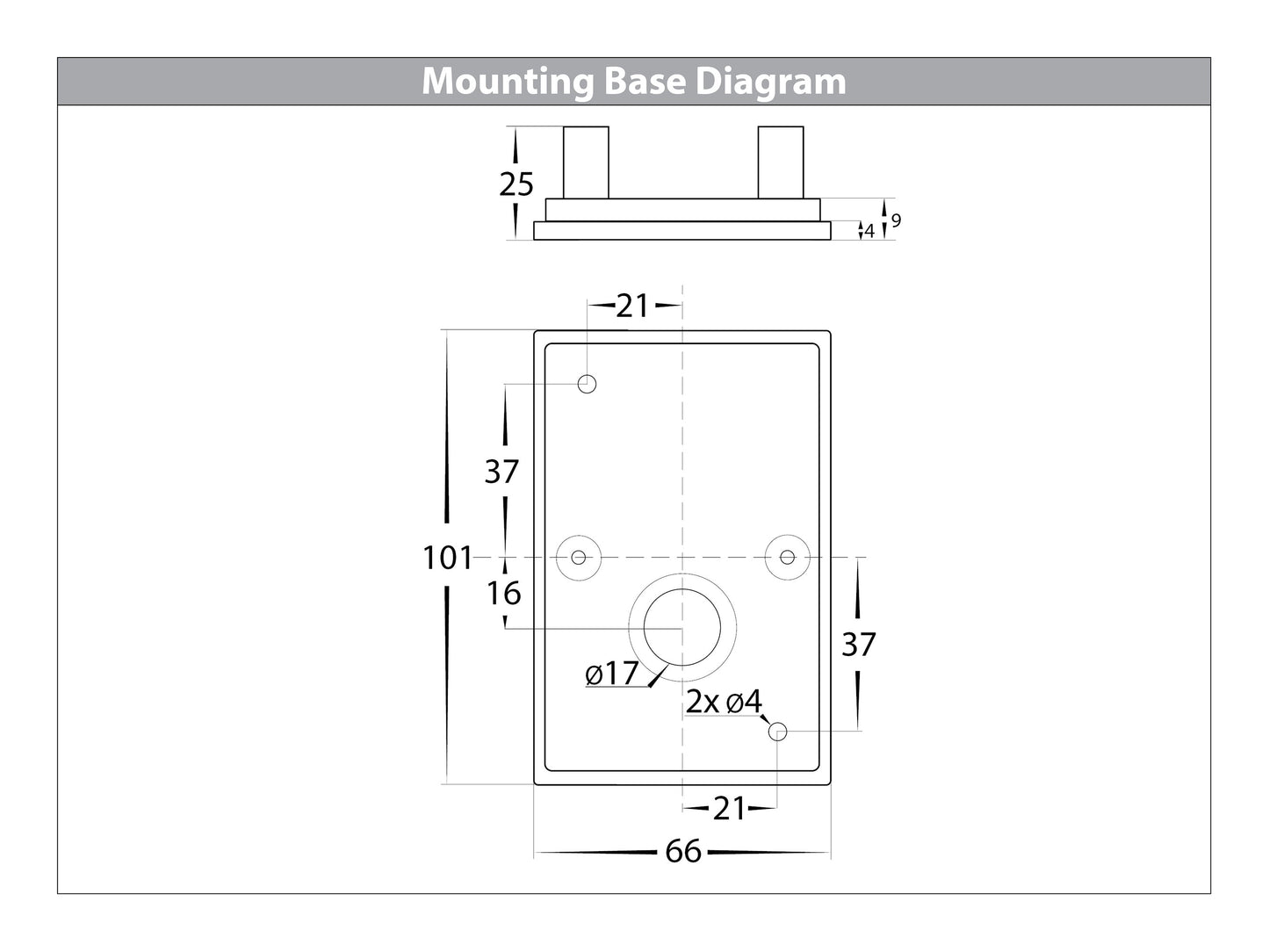 Square Surface Mounted Single Adjustable Poly Powder Coated White