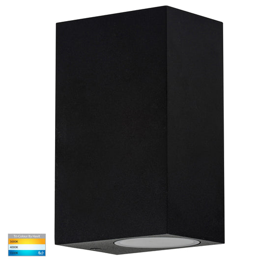 Square Surface Mounted Wall Light Poly Powder Coated - Black