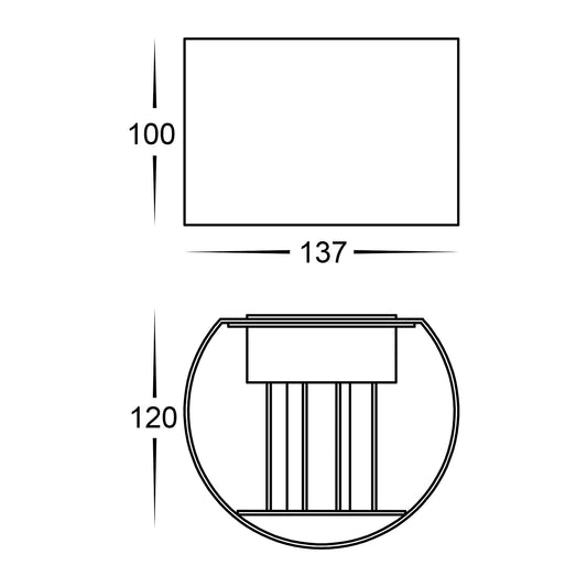 Up & Down Round Wall Light White