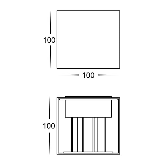 Up & Down Square Wall Light Black