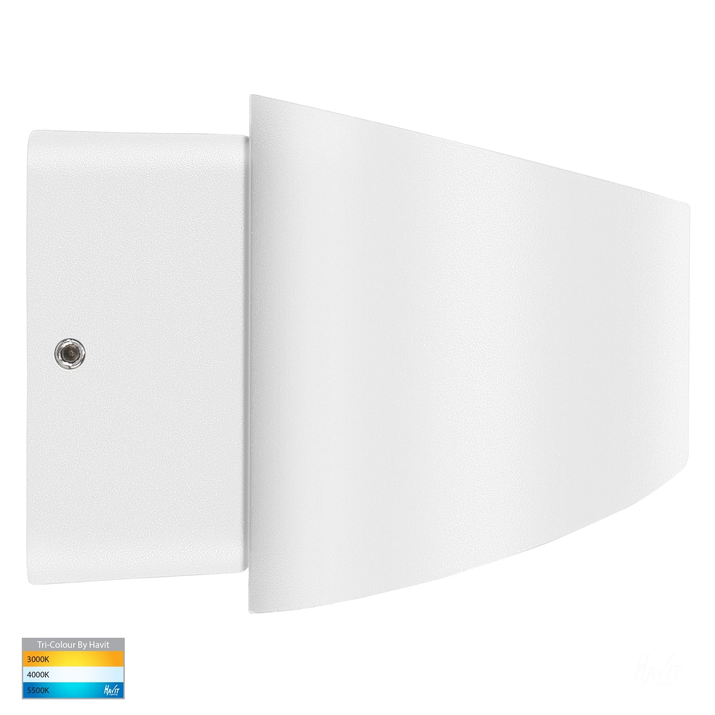 Oval Tapered Wall Mounted Light Poly Powder Coated White 