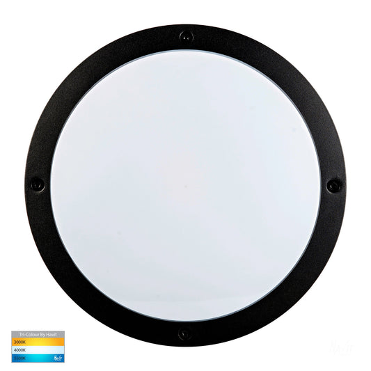Round Poly Powder Coated Black Bunker Light