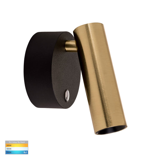 Black + Brass Dimmable Single Spot Light