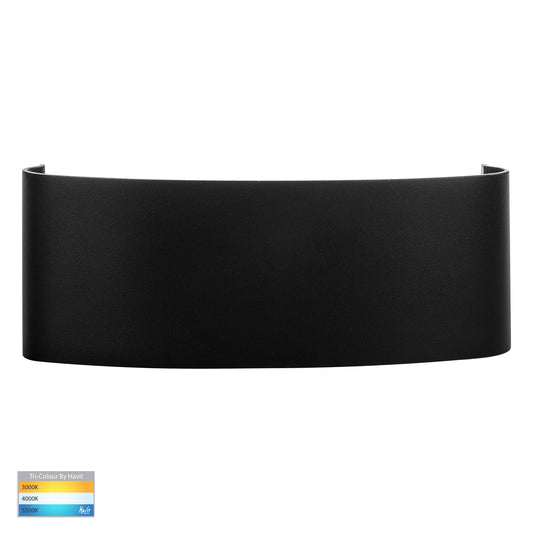 Up & Down Round Wall Light Black 