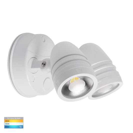 White Double Adjustable Wall Light