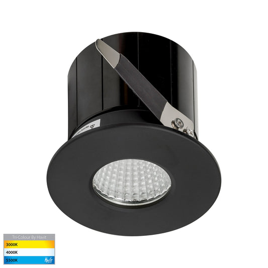 Black Fixed Downlight 70mm Cutout