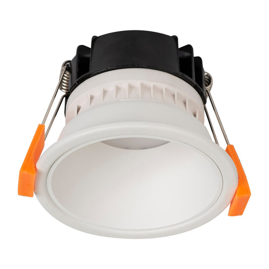 White with White Insert Fixed PC Downlight 76mm Cutout 