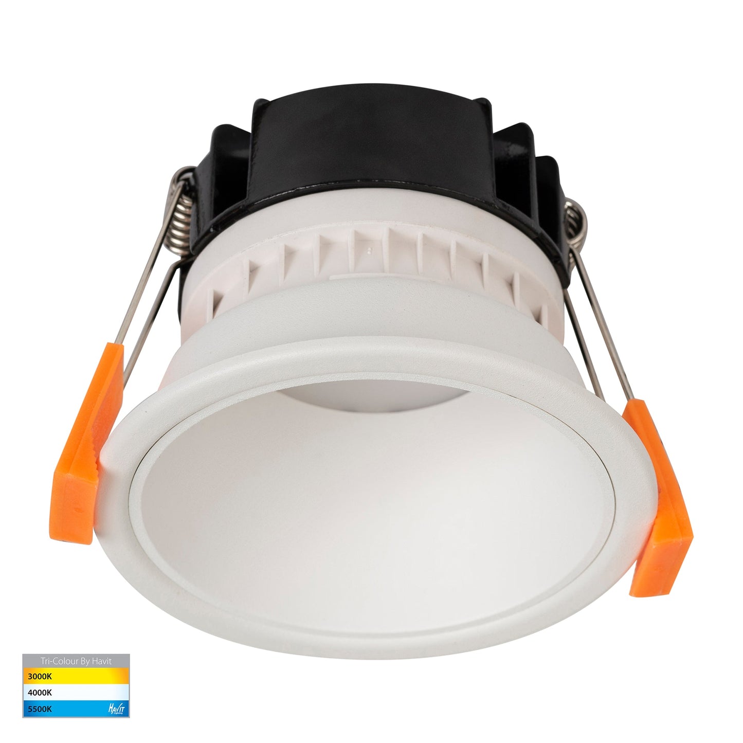 White with White Insert Fixed Downlight 76mm Cutout