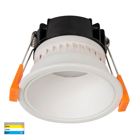 White with White Insert Fixed Downlight 76mm Cutout