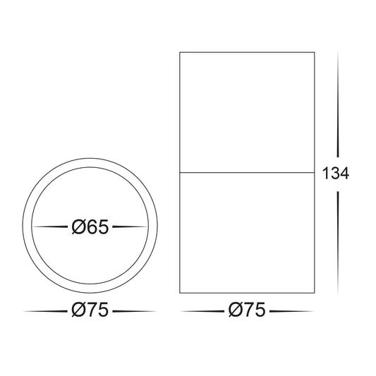 Black Surface Mounted Round Downlight C/W Extension