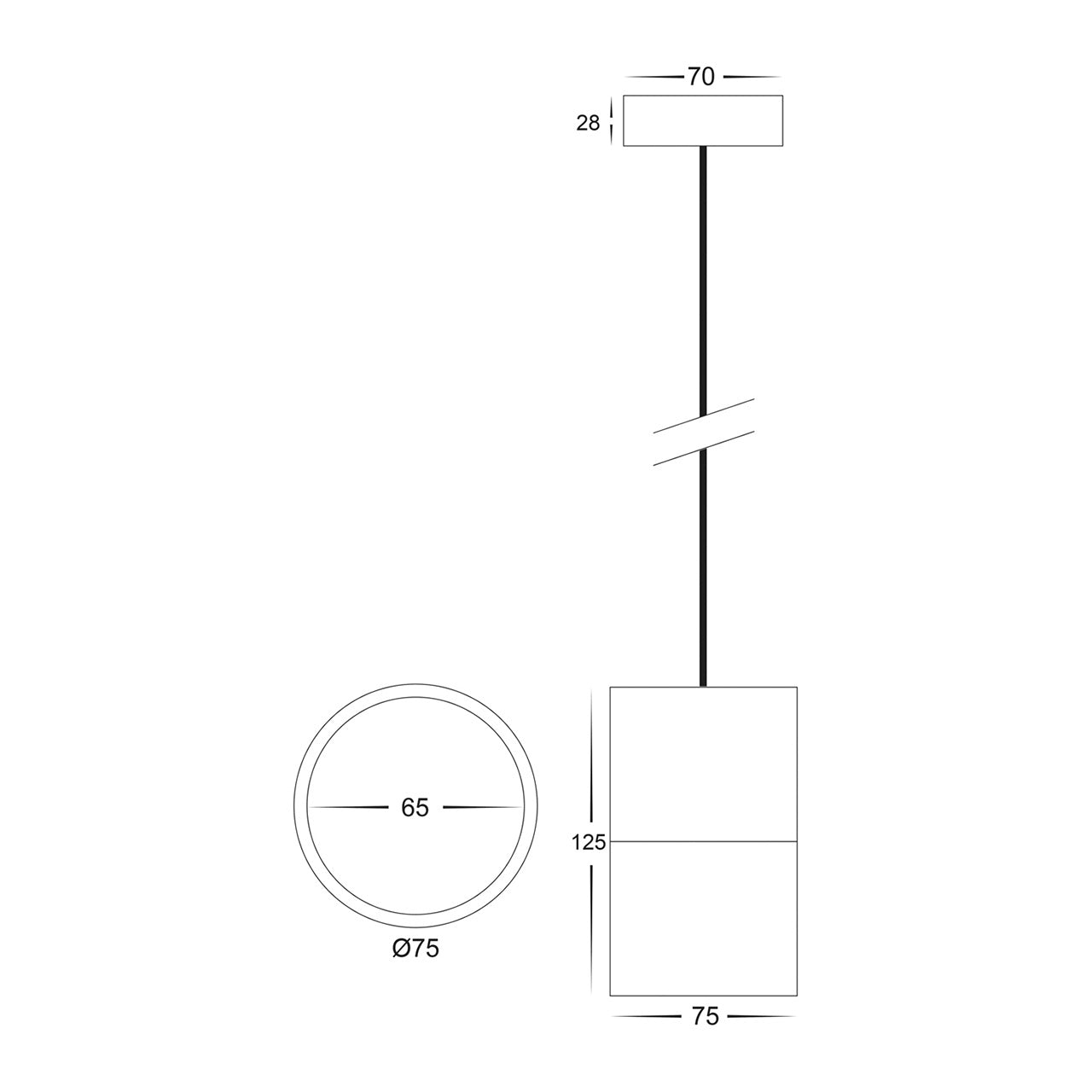 White Round Single Pendant