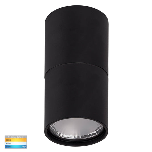Black Surface Mounted Round Downlight C/W Extension HV5802t-Blk-Ext