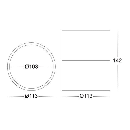 White Surface Mounted Round Downlight C/W Extension