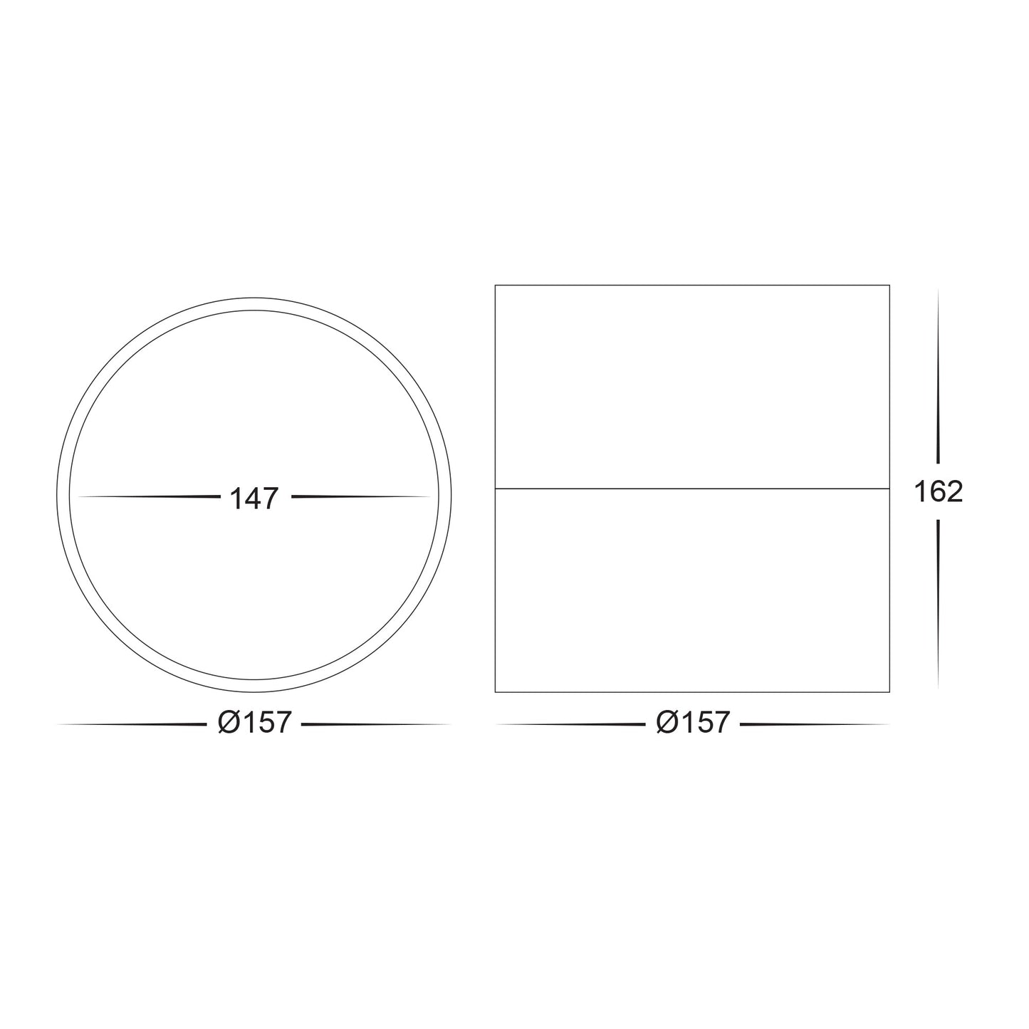 Black Surface Mounted Round Downlight C/W Extension