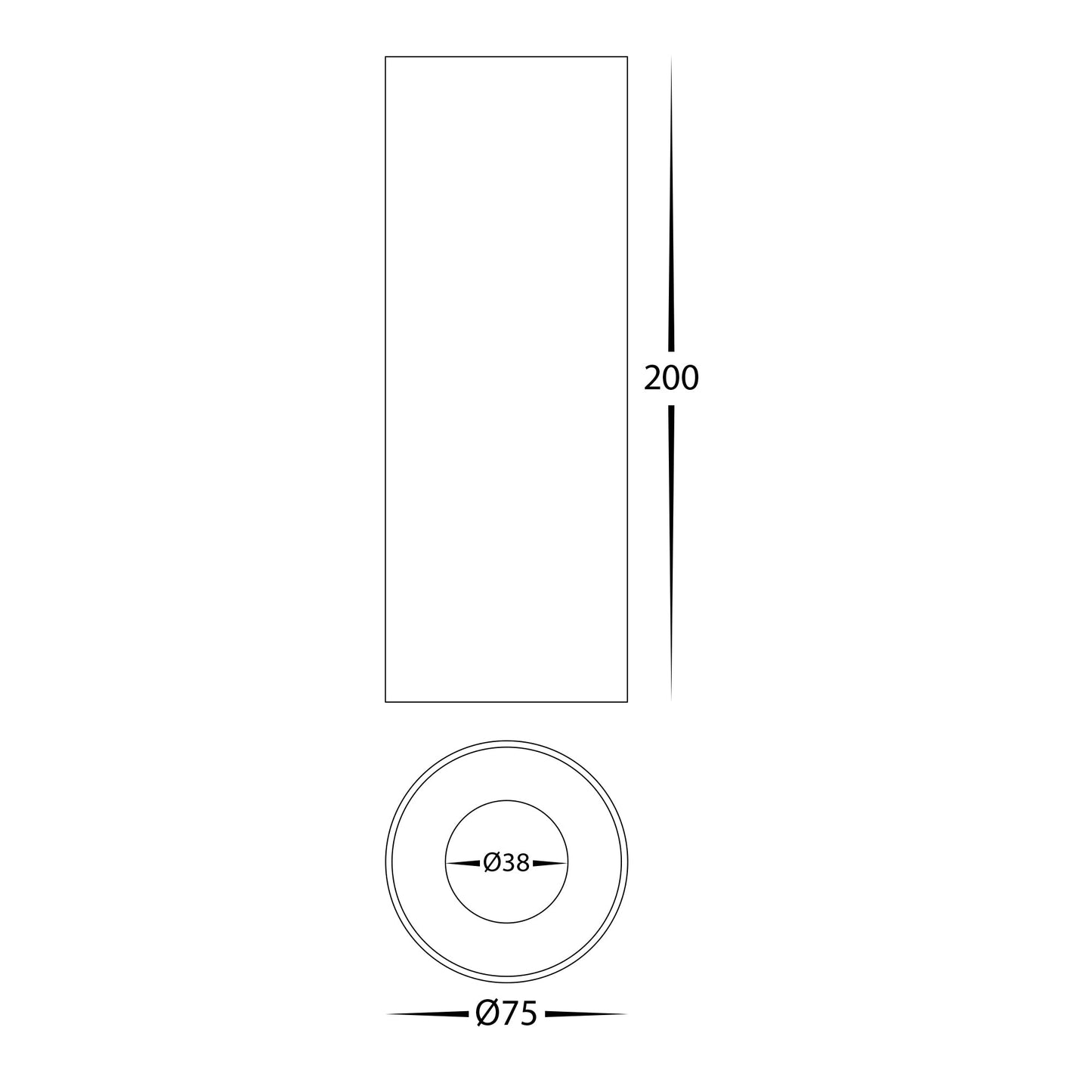 Black Surface Mounted Round Downlight