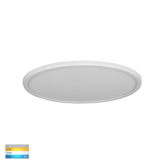 White Dimmable 300mm Surface Mounted Slim Oyster Light