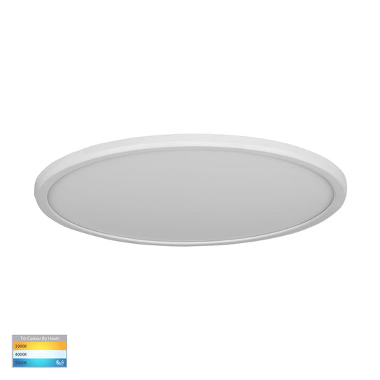 White Dimmable 400mm Surface Mounted Slim Oyster Light