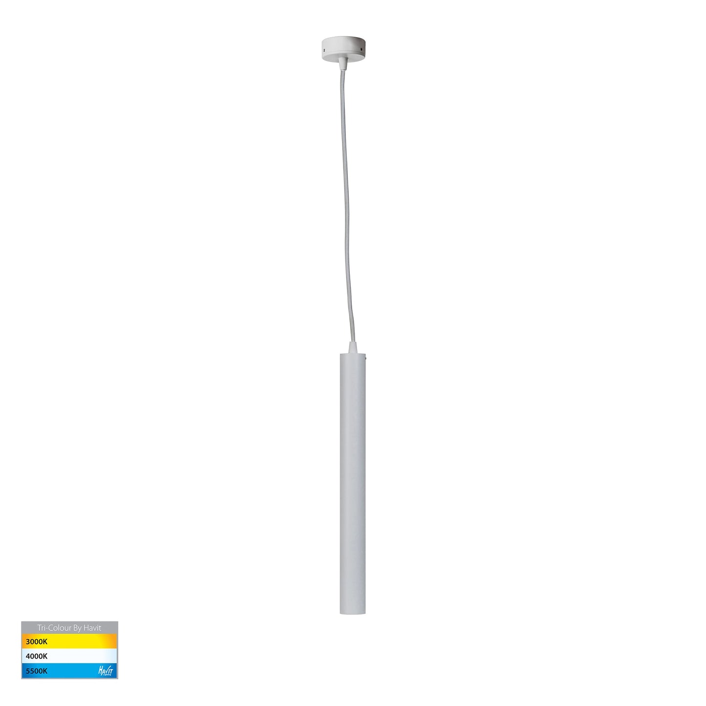 White 40mm Cylinder Pendant Light