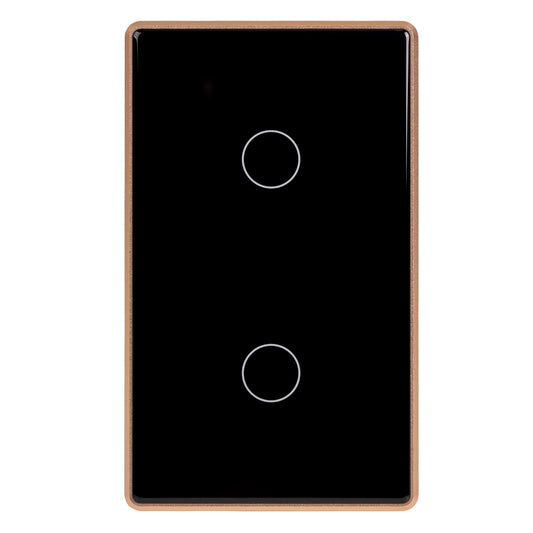 Black with Gold Trim 2 Gang Wifi Switch