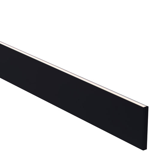 Black Slim Square Aluminium Profile with Standard Diffuser per metre Supplied with 2x end caps per length 