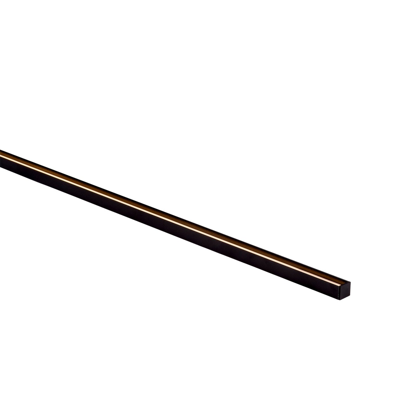 Black Shallow Square Aluminium Profile with Standard Diffuser per metre Supplied with 2x mounting clips per metre + 2x end caps per length