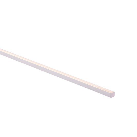 White Shallow Square Aluminium Profile with Standard Diffuser per metre Supplied with 2x mounting clips per metre + 2x end caps per length