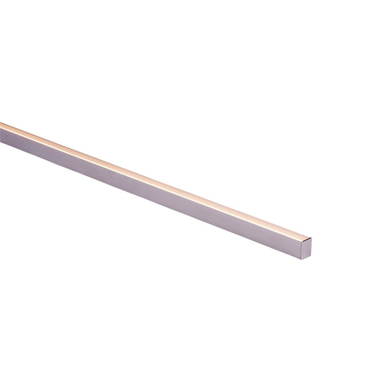 Shallow Square Aluminium Profile with Standard Diffuser per metre Supplied with 2x mounting clips per metre + 2x end caps per length